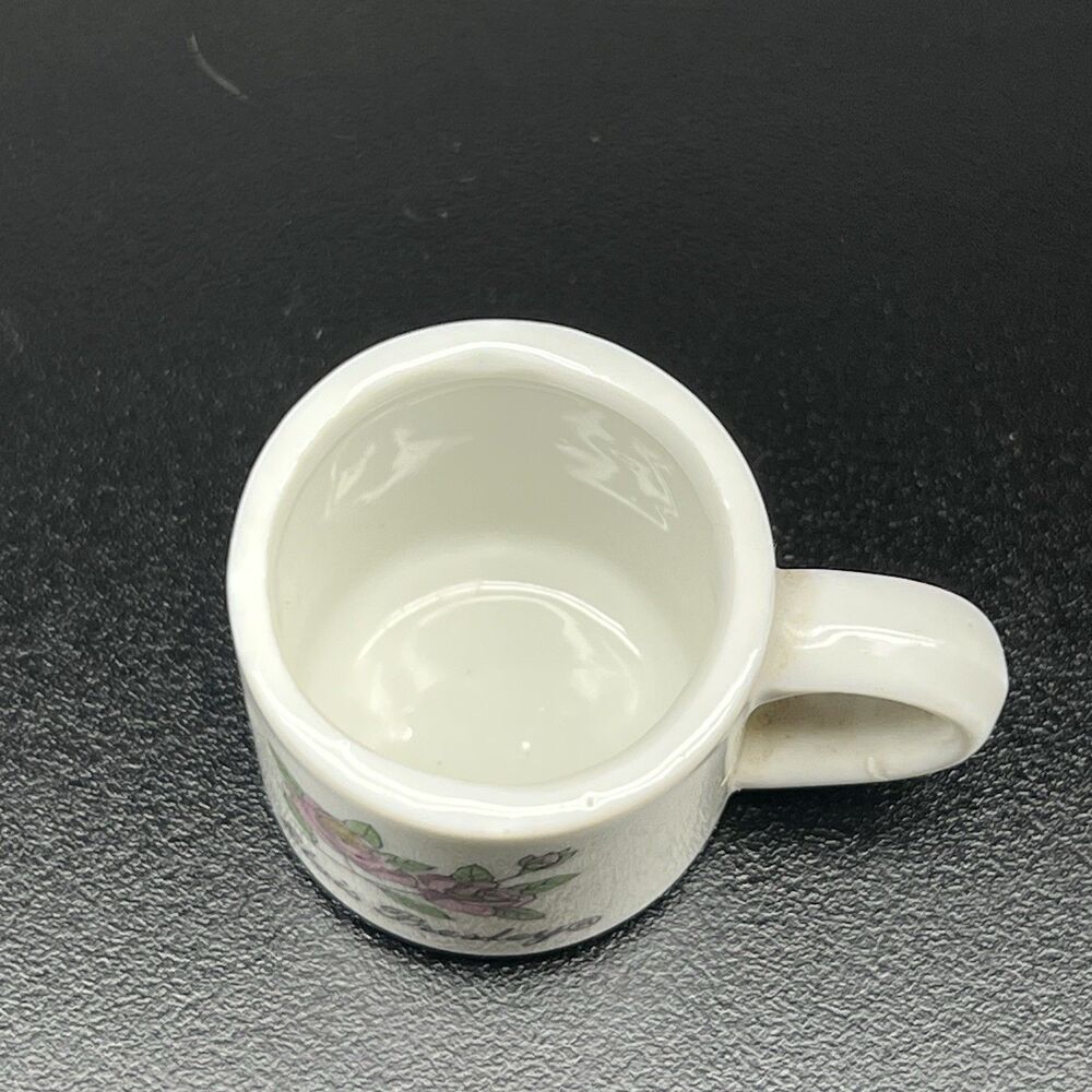 Official Elvis Collectors 1.5” Mini Mug/Shot Glass- Purple Flowers- Vintage - Picture 2 of 8